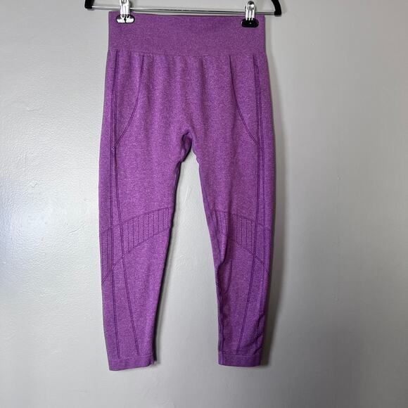 ✨2pc Scrunch Butt Seamless Leggings Lot L Blue Purple High Waist Yoga Workout - Picture 2 of 11